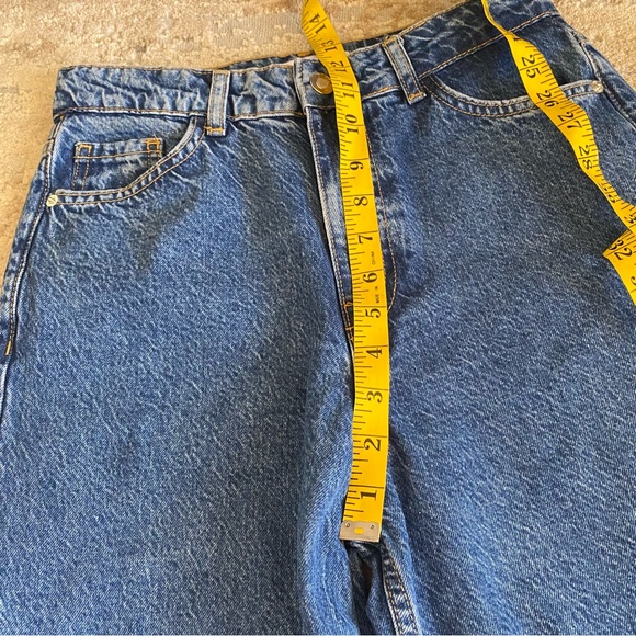 Zara Wide Leg Flare Jeans Retro Vintage Inspired Barrel Classic Blue Denim: 4 - Picture 4 of 10